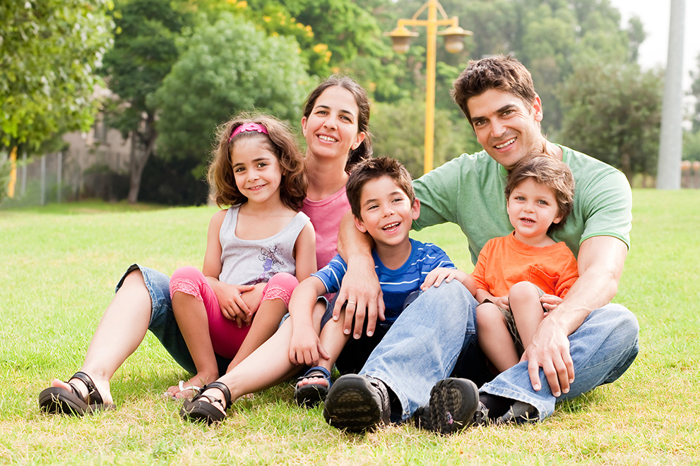 Family with healthy smiles